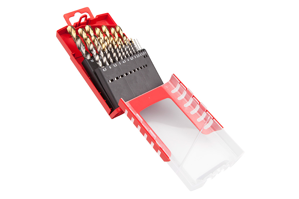 A087201 - HSS Jobber Drill Set with A002 Drills, TiN-Tip Coated A087201 - HSS Jobber Drill Set with A002 Drills, TiN-Tip Coated